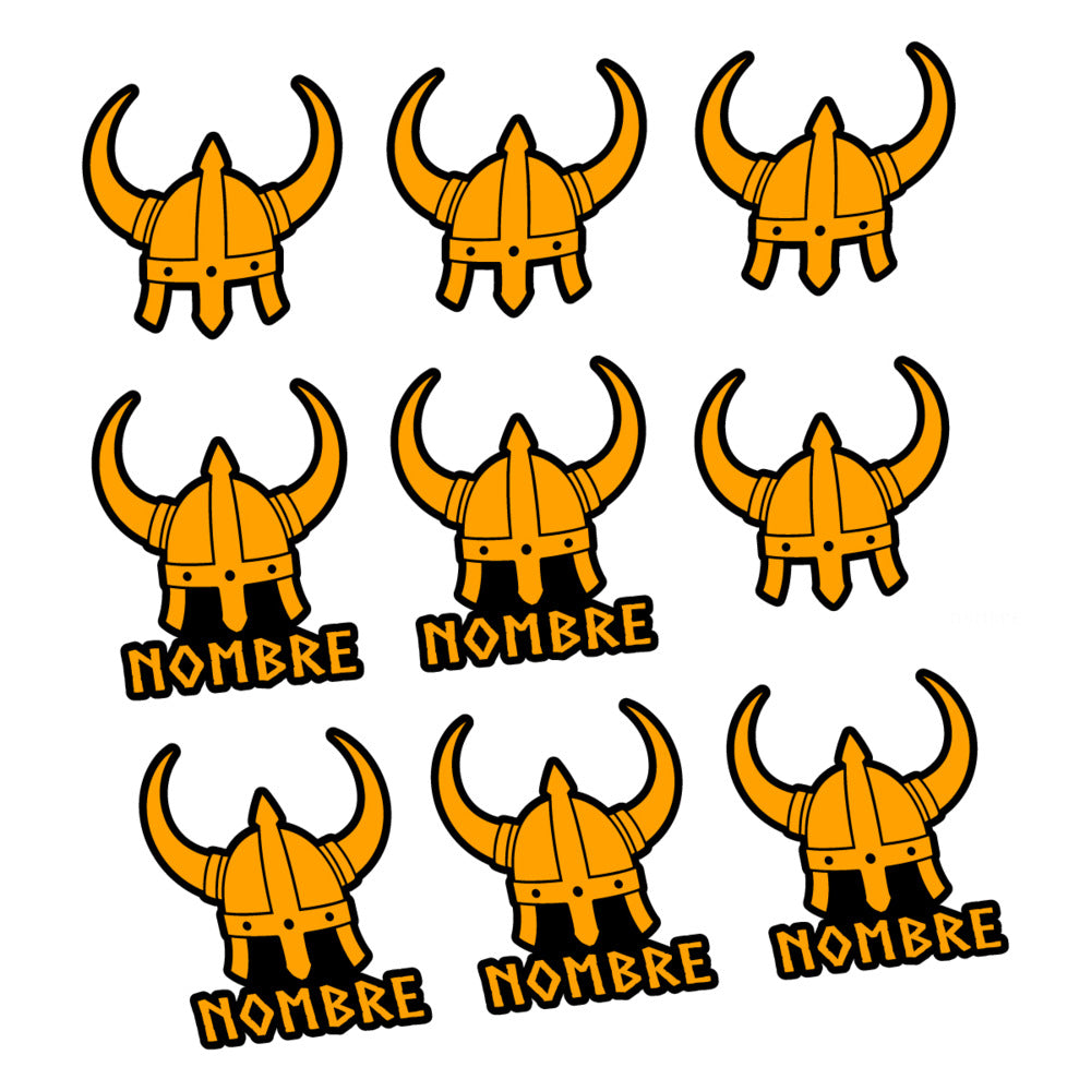 Stickers for Viking Helmet, personalized vinyl decals - Orange Yellow