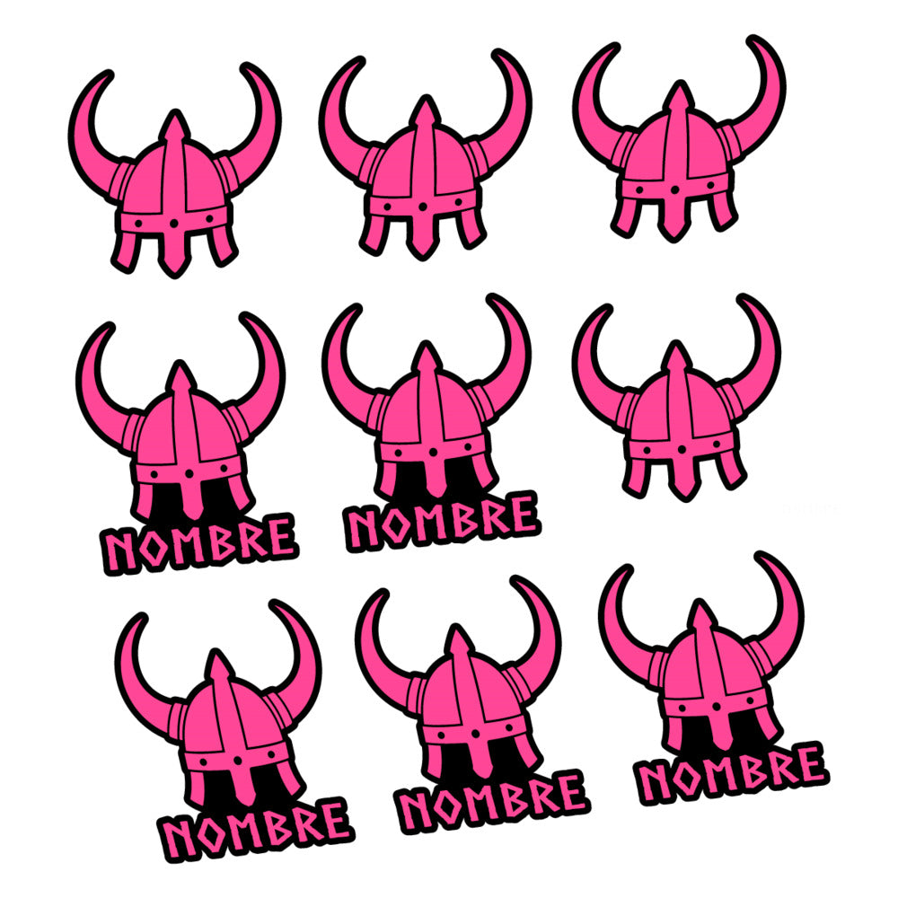 Stickers for Viking Helmet, personalized vinyl decals - Bubblegum Pink