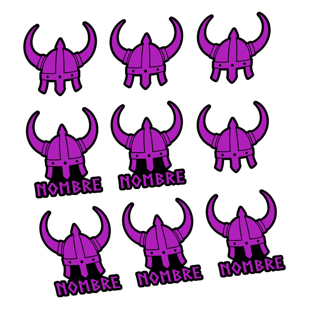 Stickers for Viking Helmet, personalized vinyl decals - Violet Pink