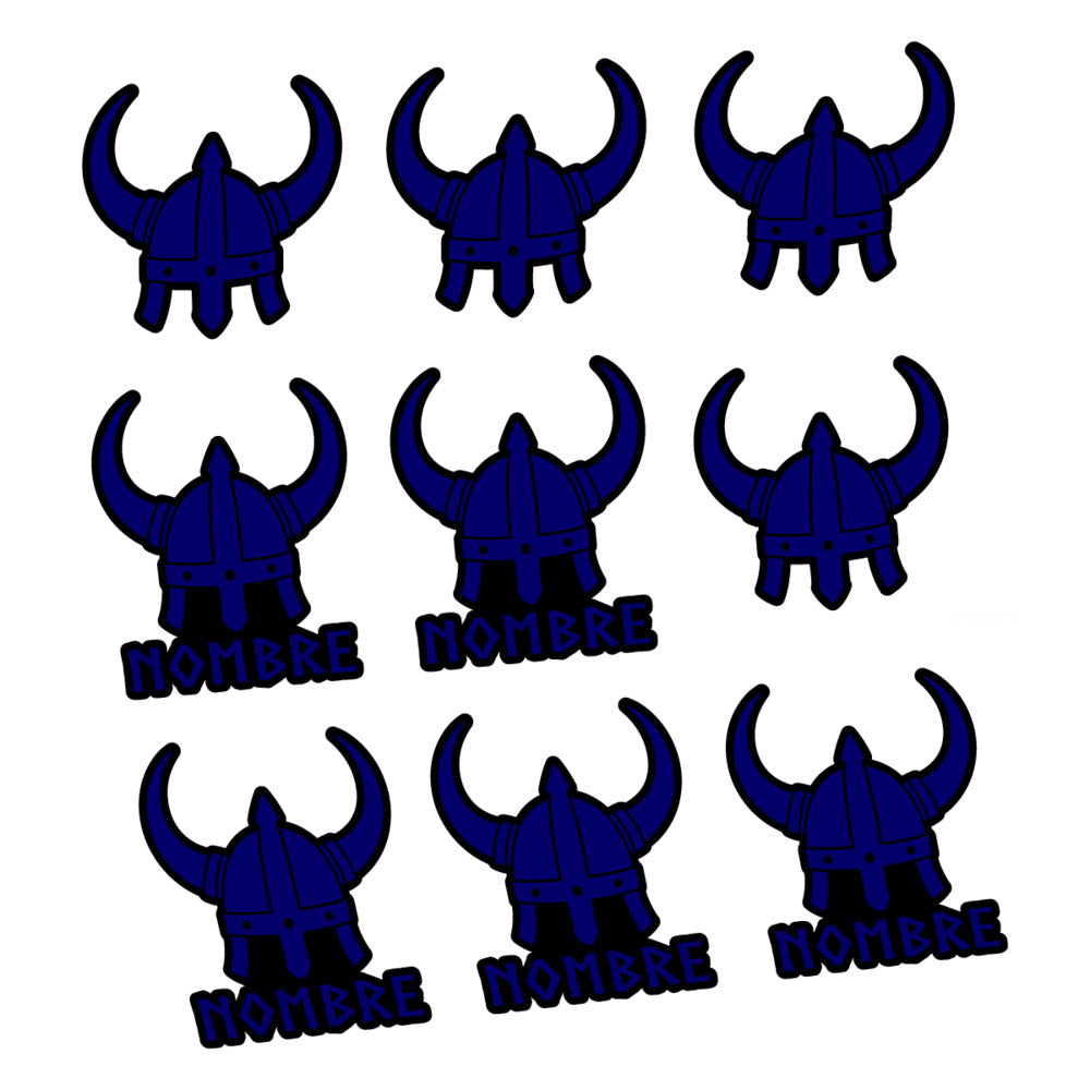 Stickers for Viking Helmet, personalized vinyl decals - Scandinavian Blue