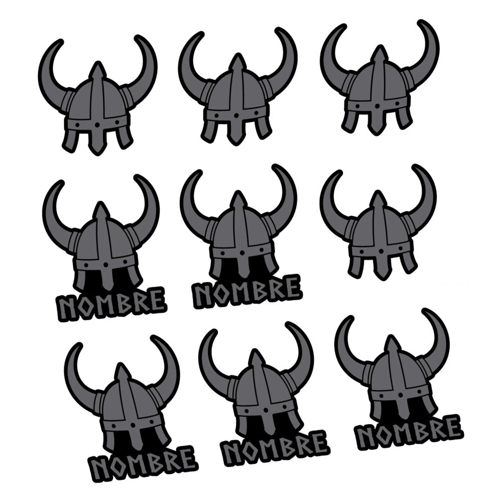 Stickers for Viking Helmet, personalized vinyl decals - Medium Grey