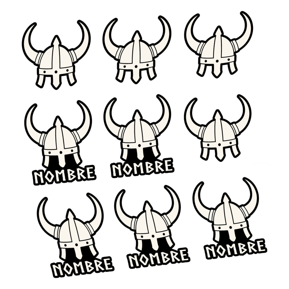 Stickers for Viking Helmet, personalized vinyl decals - Bone White