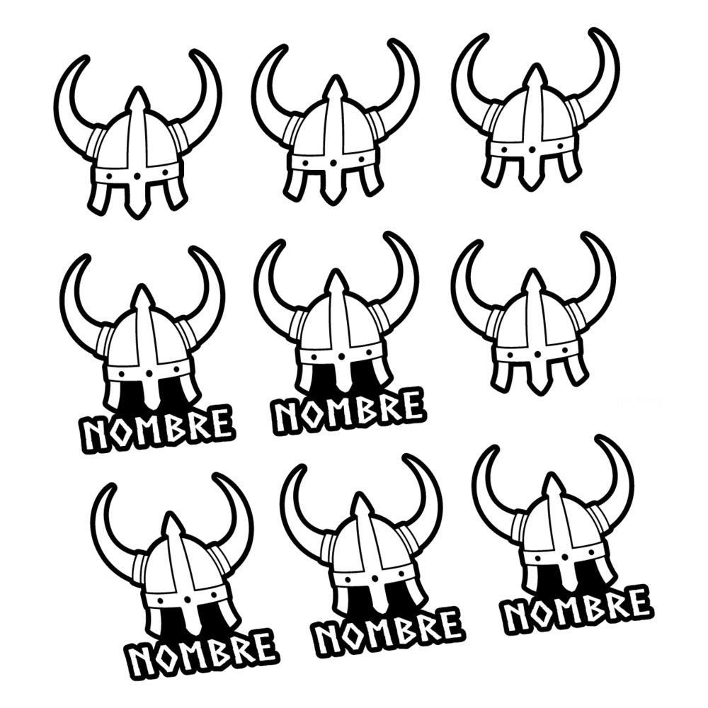 Stickers for Viking Helmet, personalized vinyl decals - White