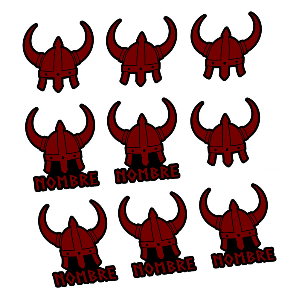 Stickers for Viking Helmet, personalized vinyl decals - Very Dark Red