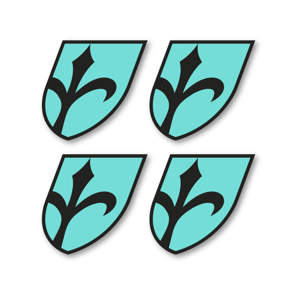 Stickers for Wilier Italia Flag Crest vinyl decals - Blue Green