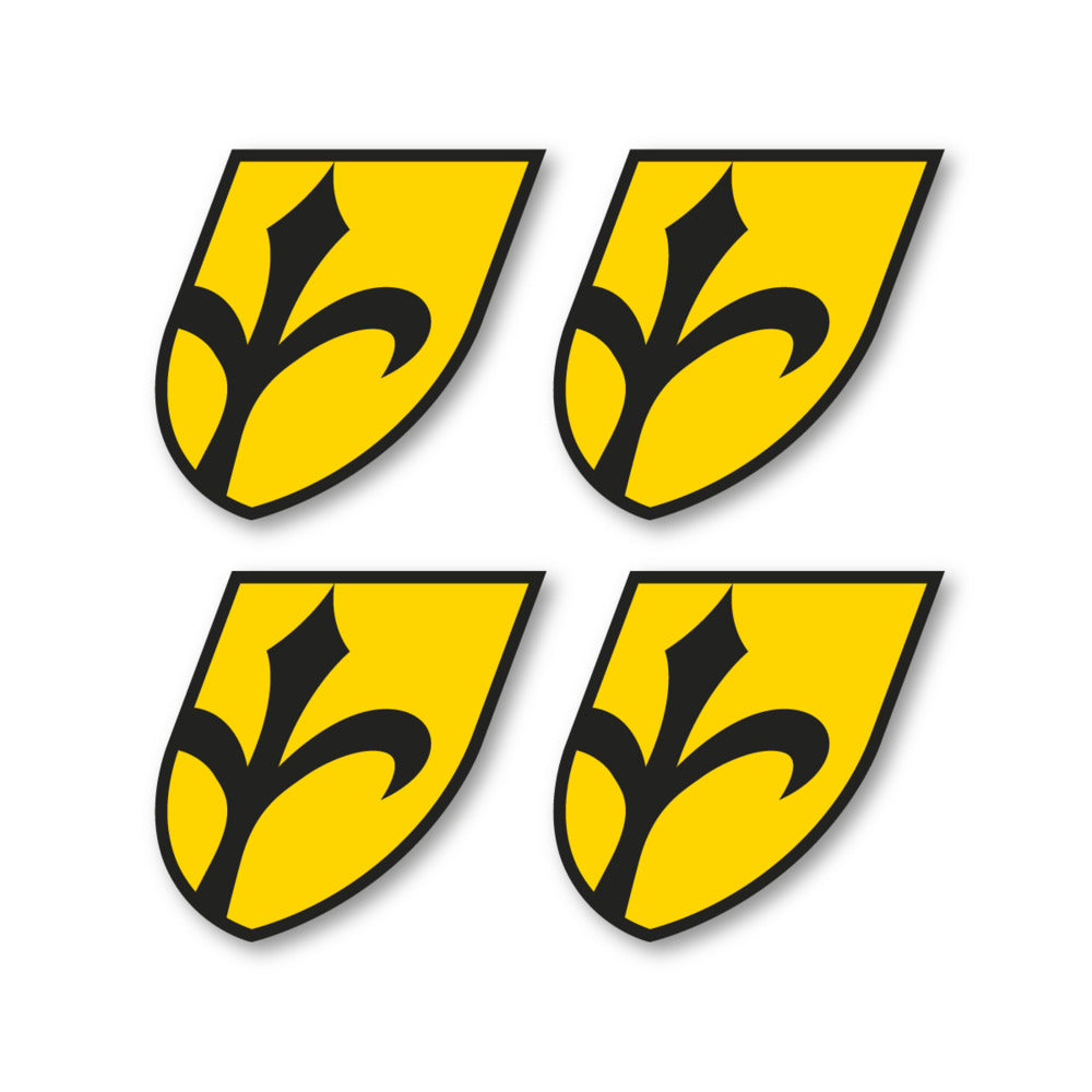 Stickers for Wilier Italia Flag Crest vinyl decals - Banana Yellow
