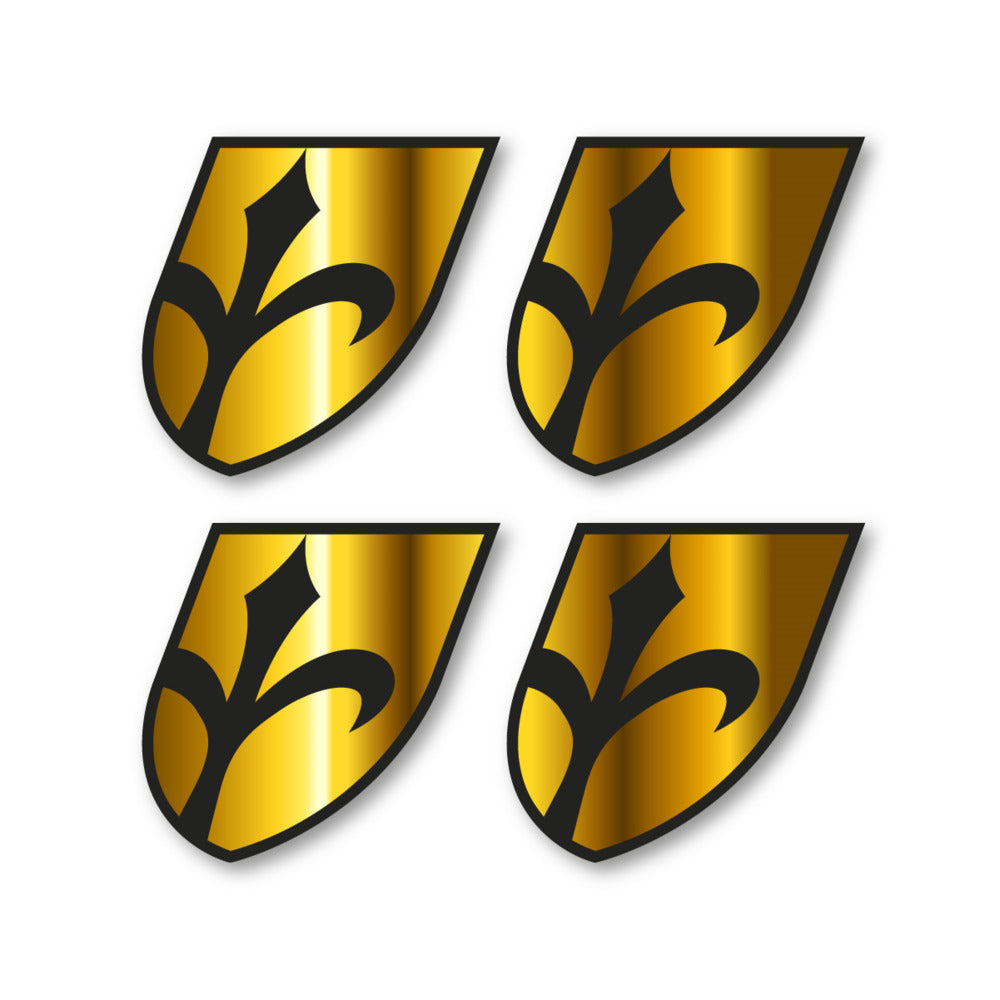 Stickers for Wilier Italia Flag Crest vinyl decals - Chrome Gold