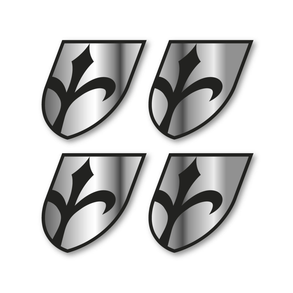 Stickers for Wilier Italia Flag Crest vinyl decals - Chrome Silver