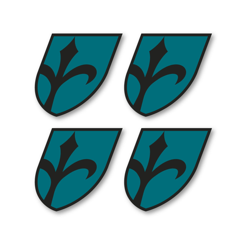 Stickers for Wilier Italia Flag Crest vinyl decals - Dark Turquoise