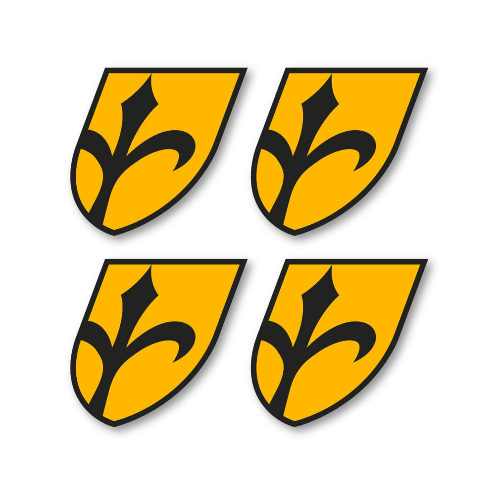 Stickers for Wilier Italia Flag Crest vinyl decals - Medium Yellow