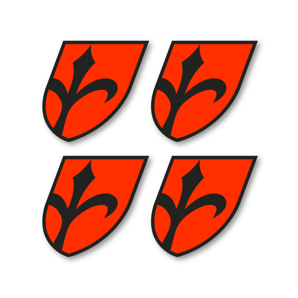 Stickers for Wilier Italia Flag Crest vinyl decals - Luminous Orange