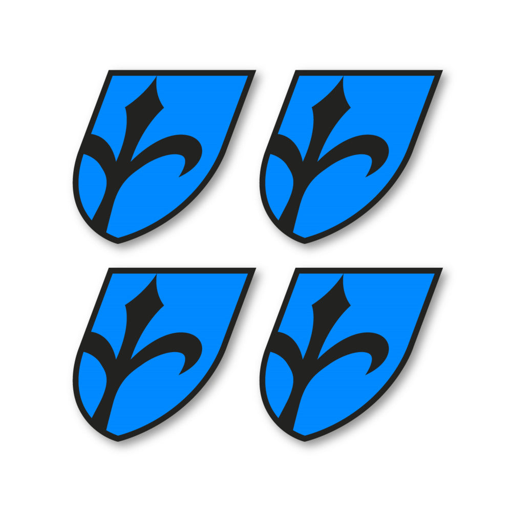 Stickers for Wilier Italia Flag Crest vinyl decals - Luminous Cyan