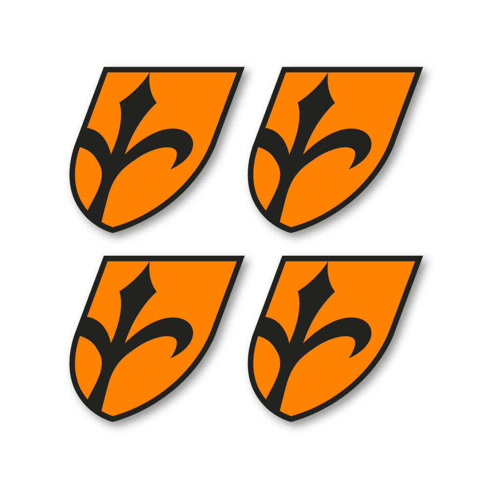 Stickers for Wilier Italia Flag Crest vinyl decals - Light Neon Orange
