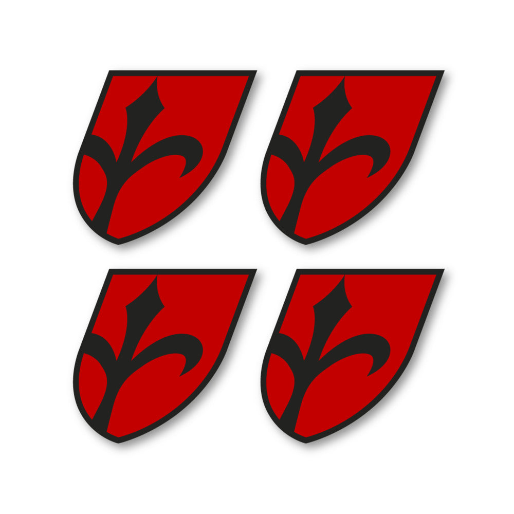 Stickers for Wilier Italia Flag Crest vinyl decals - Medium Red