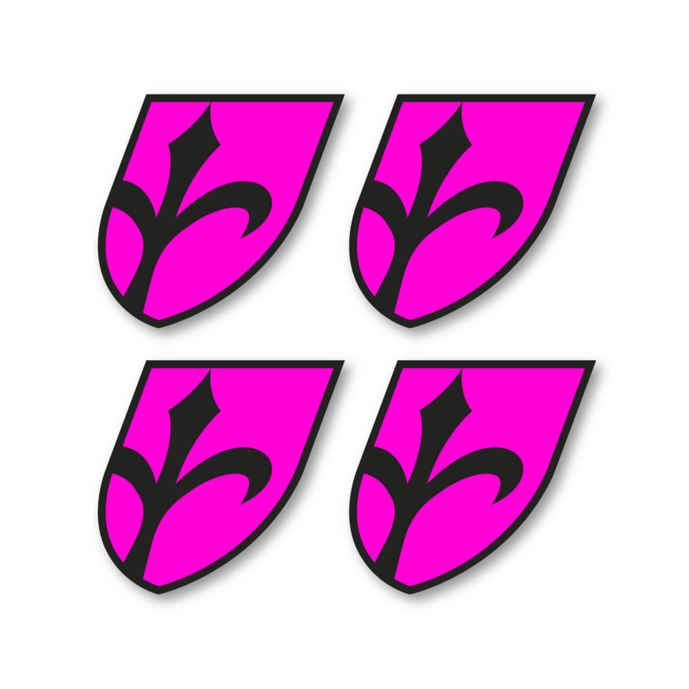 Stickers for Wilier Italia Flag Crest vinyl decals - Fuchsia Neon