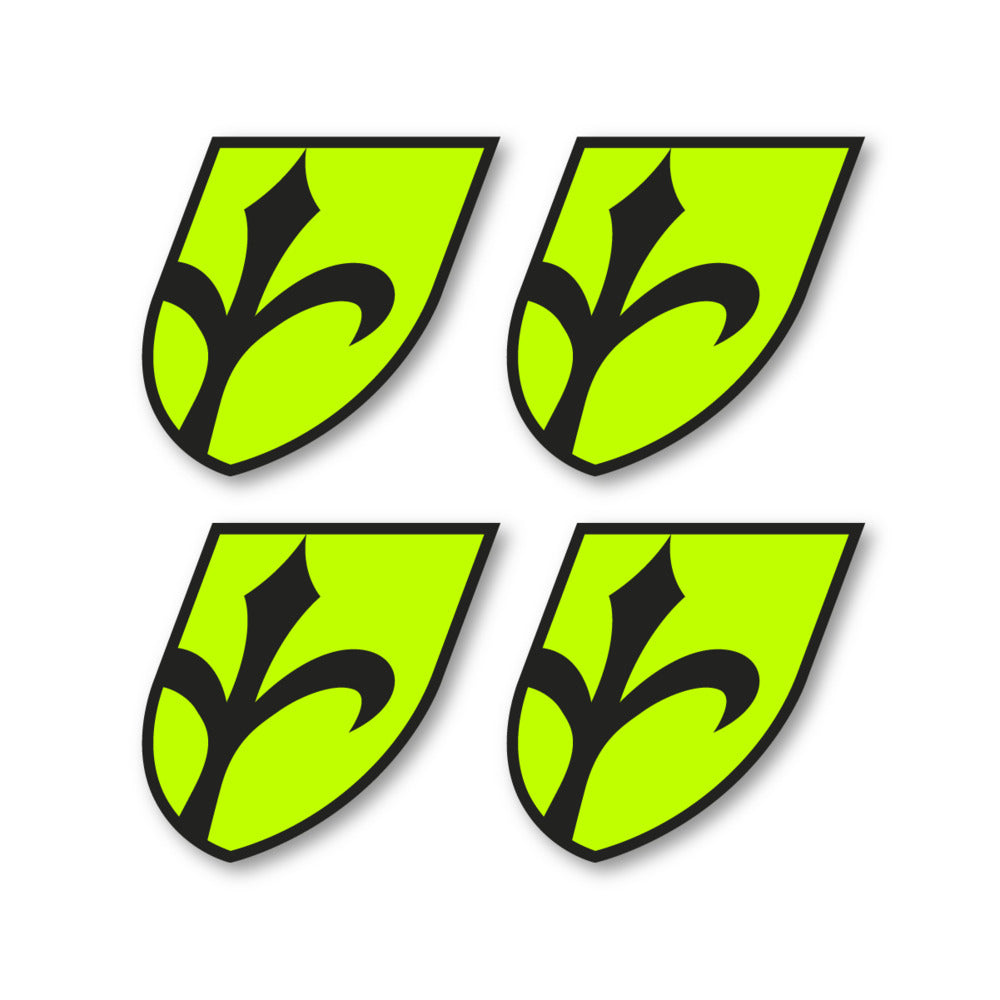 Stickers for Wilier Italia Flag Crest vinyl decals - Lime Neon