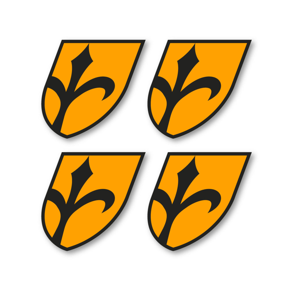 Stickers for Wilier Italia Flag Crest vinyl decals - Orange Yellow