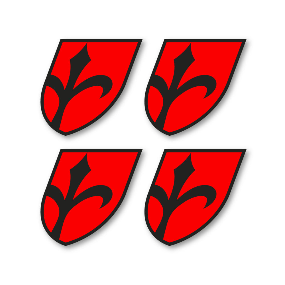 Stickers for Wilier Italia Flag Crest vinyl decals - Orange Red