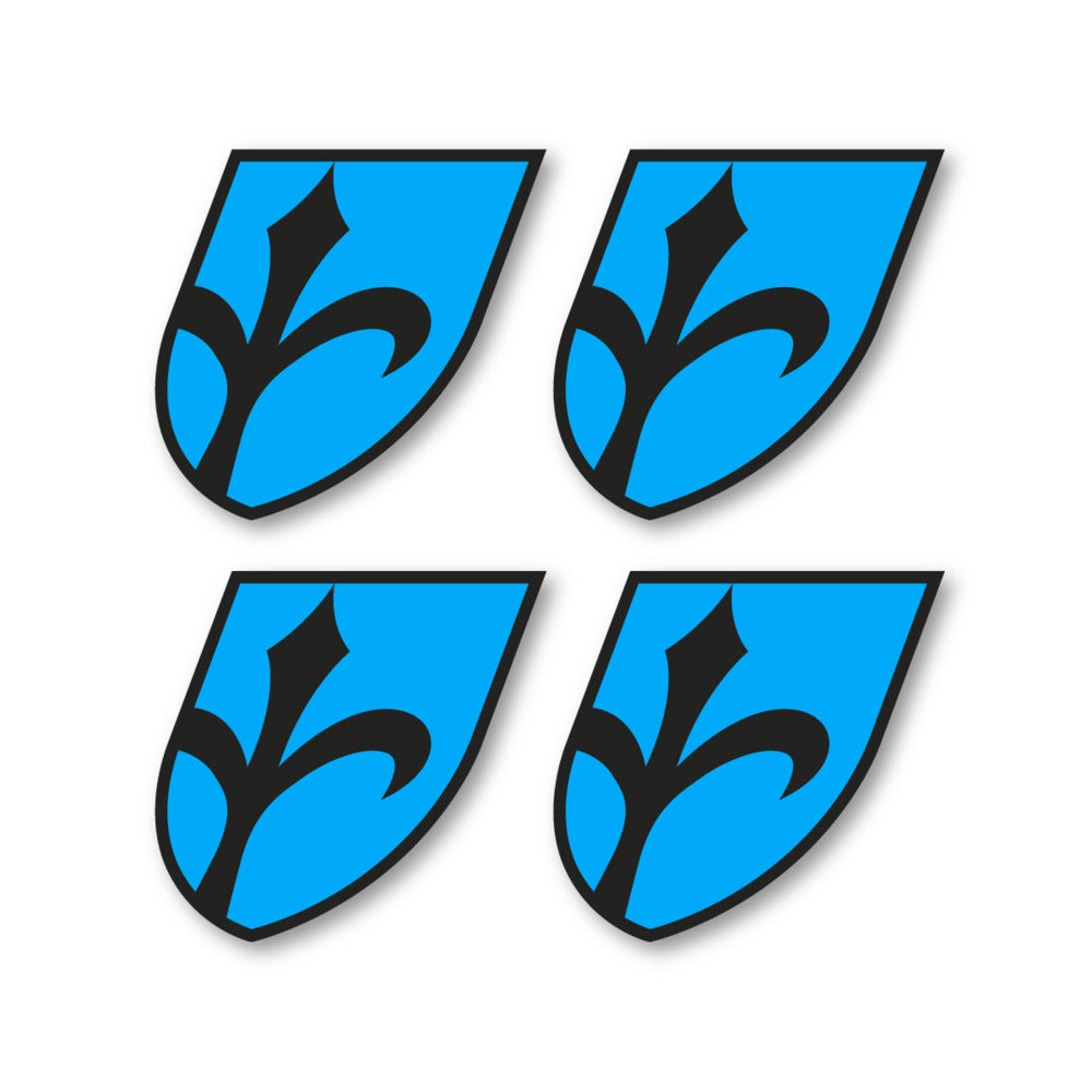 Stickers for Wilier Italia Flag Crest vinyl decals - Light Blue