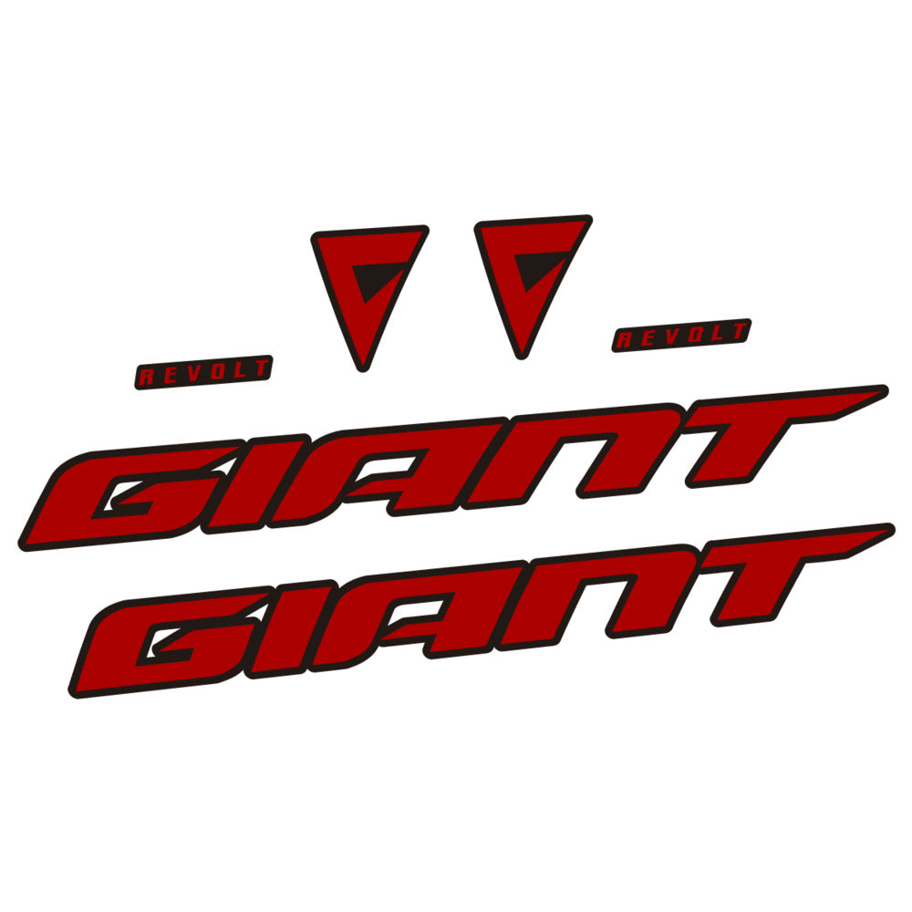 Stickers for Giant Revolt 2022-2023, Frame vinyl decals - Dark Red