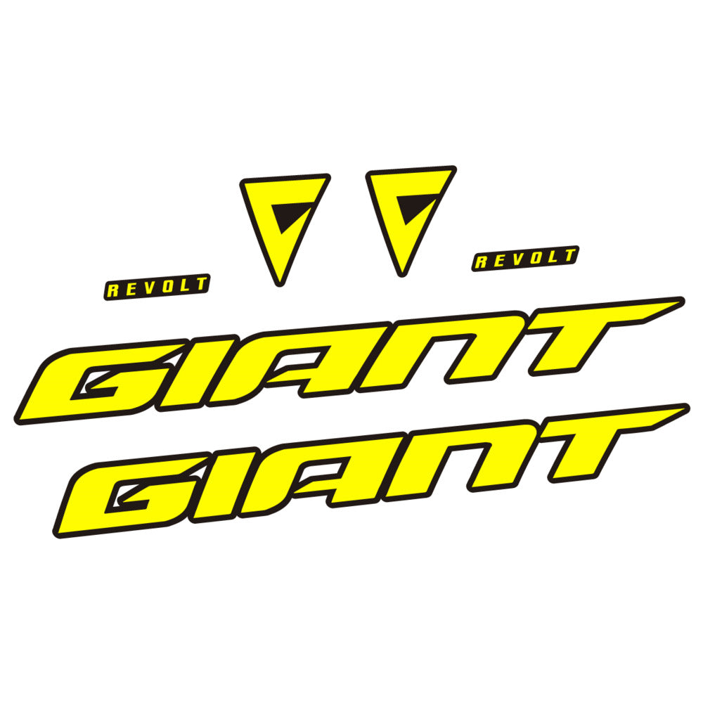 Stickers for Giant Revolt 2022-2023, Frame vinyl decals - Lemon Yellow