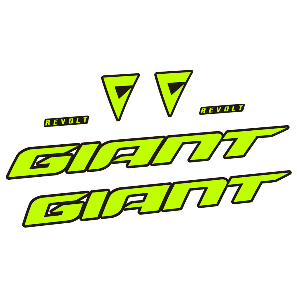 Stickers for Giant Revolt 2022-2023, Frame vinyl decals - Lime Neon