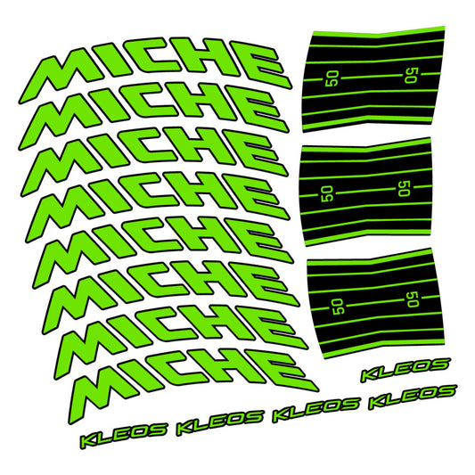 Stickers for Miche Kleos RD 50 Disc, Road Wheel vinyl decals - Apple Green