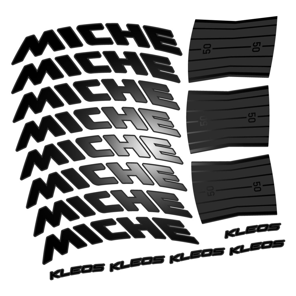 Stickers for Miche Kleos RD 50 Disc, Road Wheel vinyl decals - Black