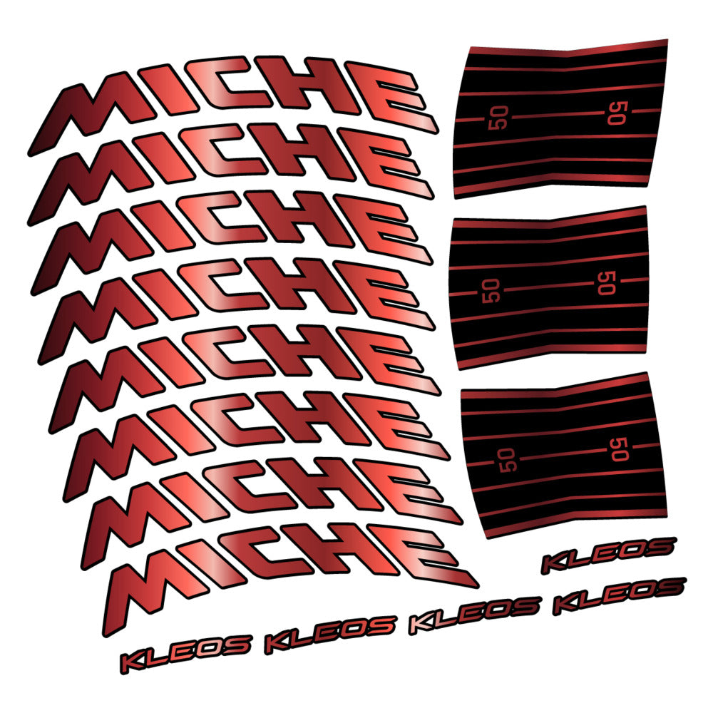 Stickers for Miche Kleos RD 50 Disc, Road Wheel vinyl decals - Copper