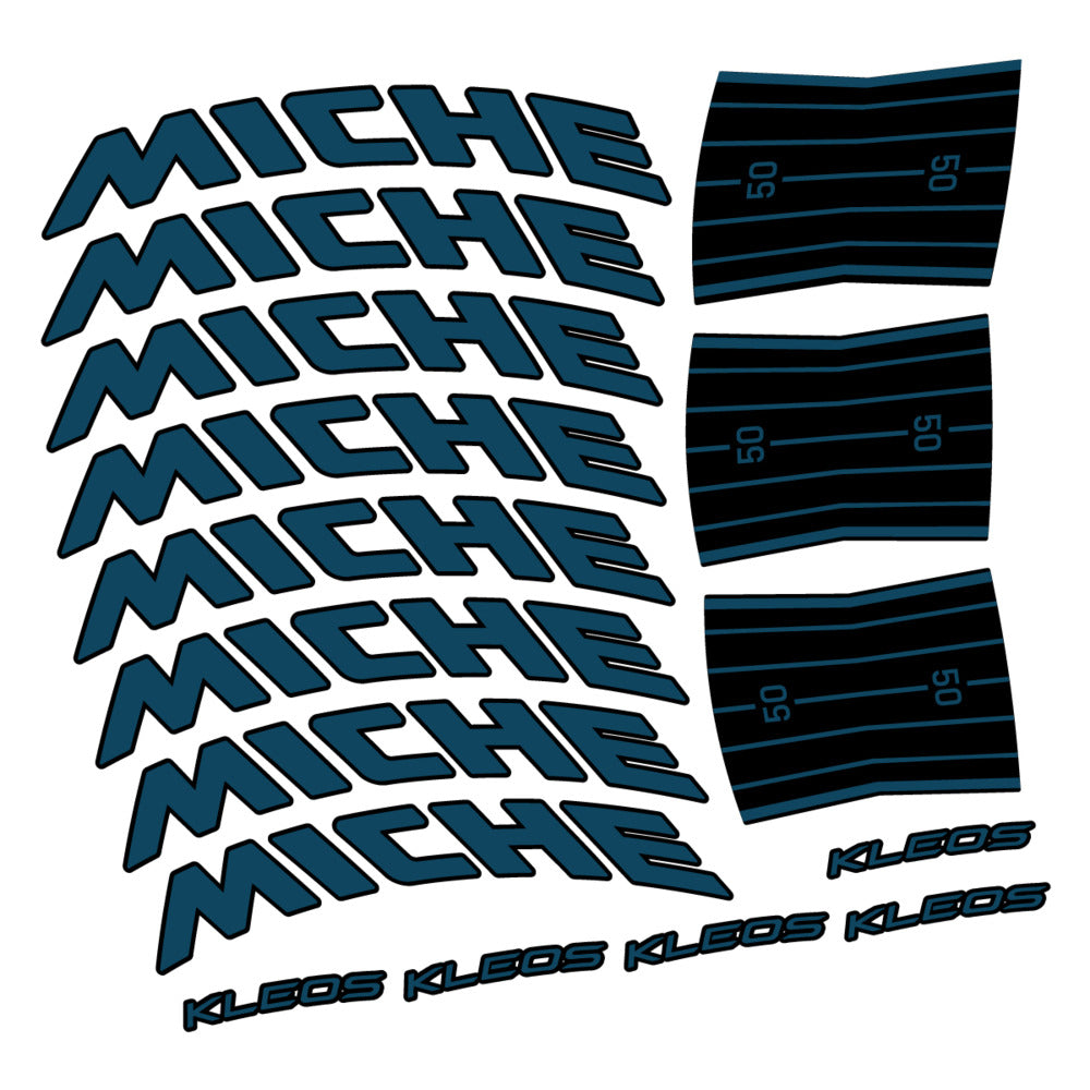 Stickers for Miche Kleos RD 50 Disc, Road Wheel vinyl decals - Dark Lake