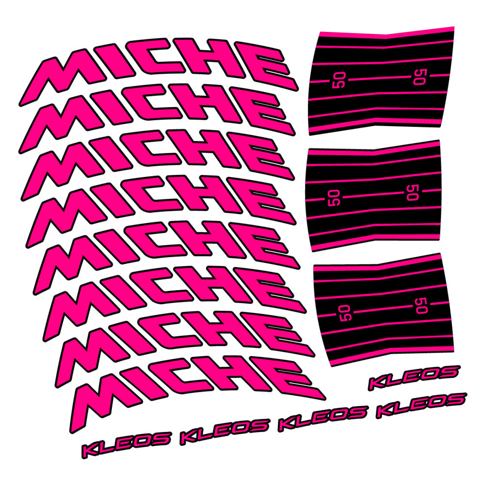 Stickers for Miche Kleos RD 50 Disc, Road Wheel vinyl decals - Fuchsia