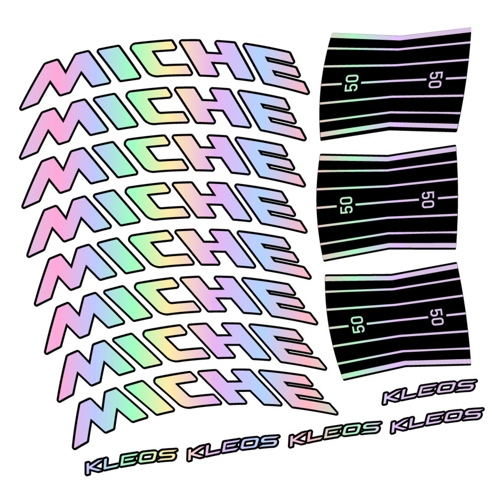 Stickers for Miche Kleos RD 50 Disc, Road Wheel vinyl decals - Hollographic