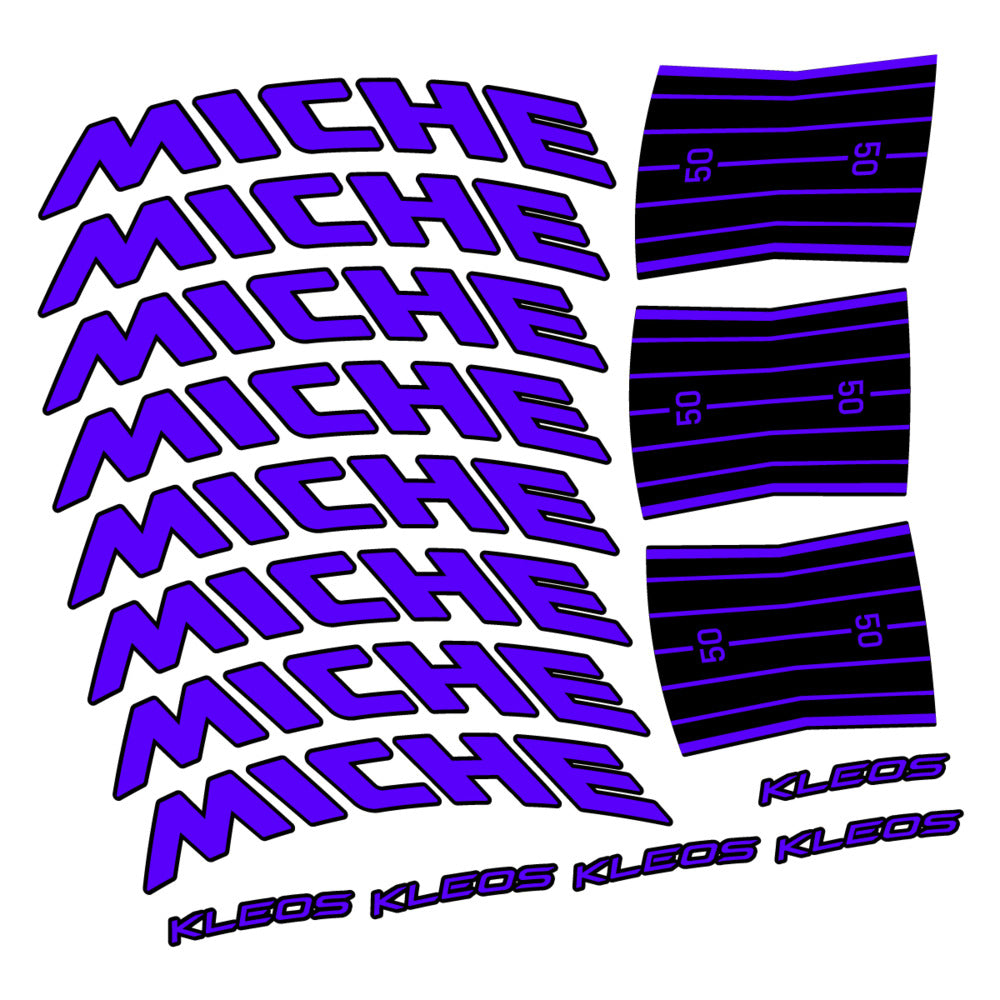 Stickers for Miche Kleos RD 50 Disc, Road Wheel vinyl decals - Reflex Blue