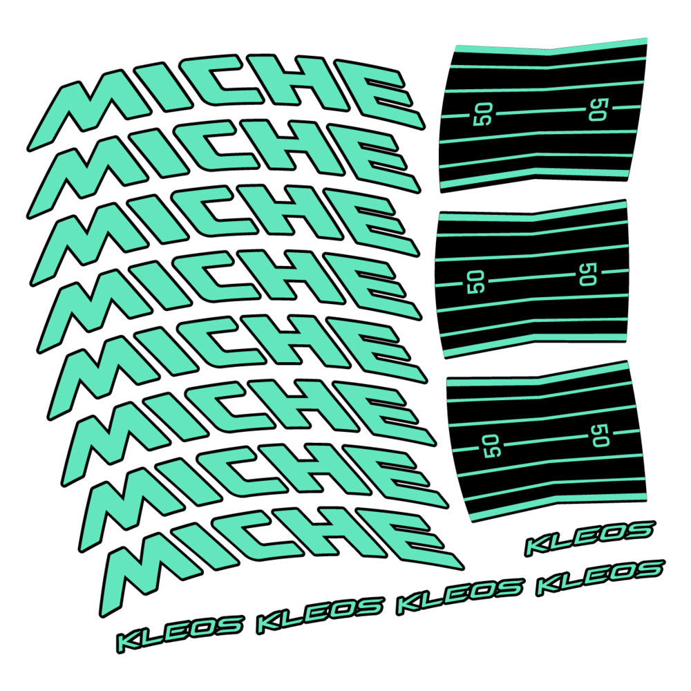 Stickers for Miche Kleos RD 50 Disc, Road Wheel vinyl decals - Mint