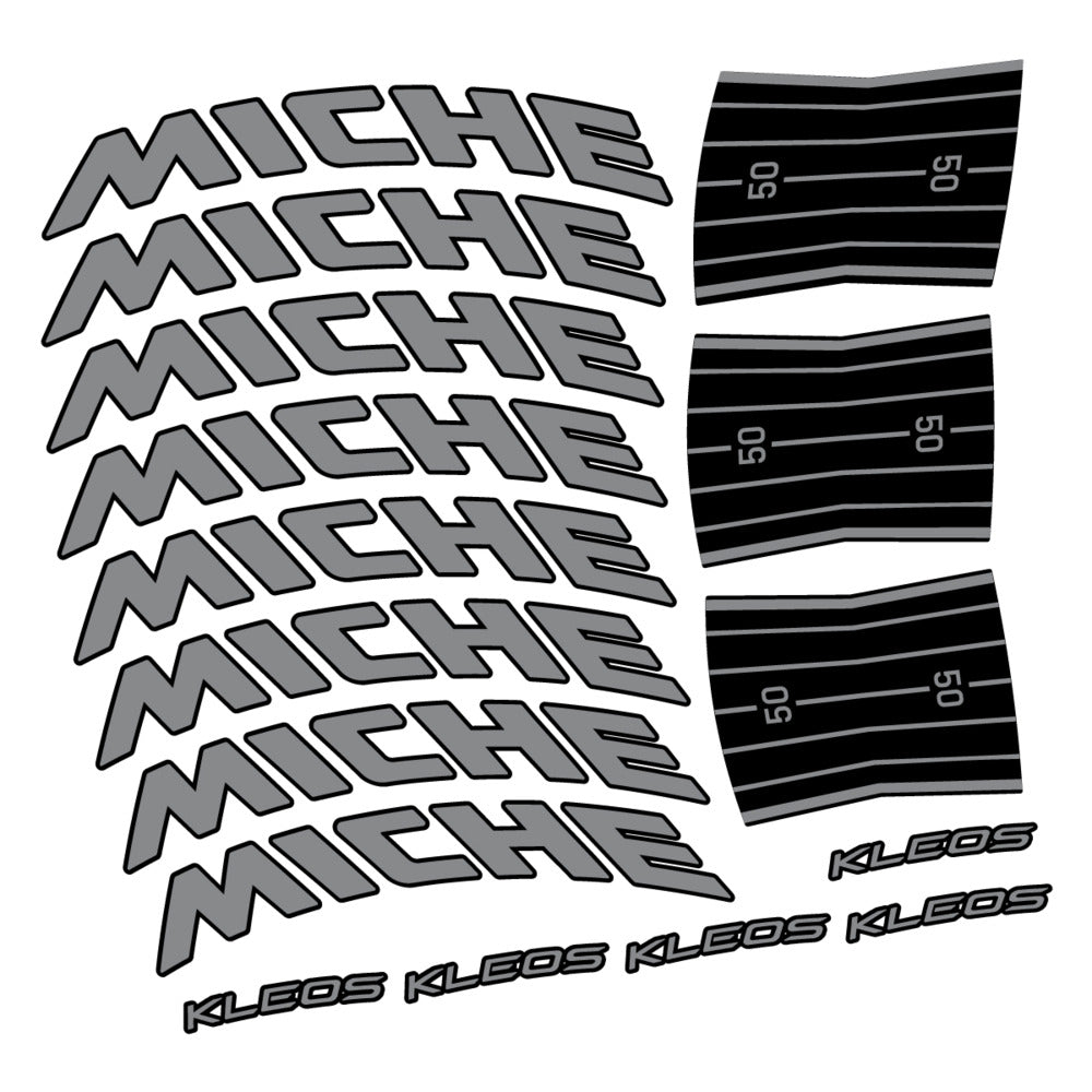 Stickers for Miche Kleos RD 50 Disc, Road Wheel vinyl decals - Traffic Grey