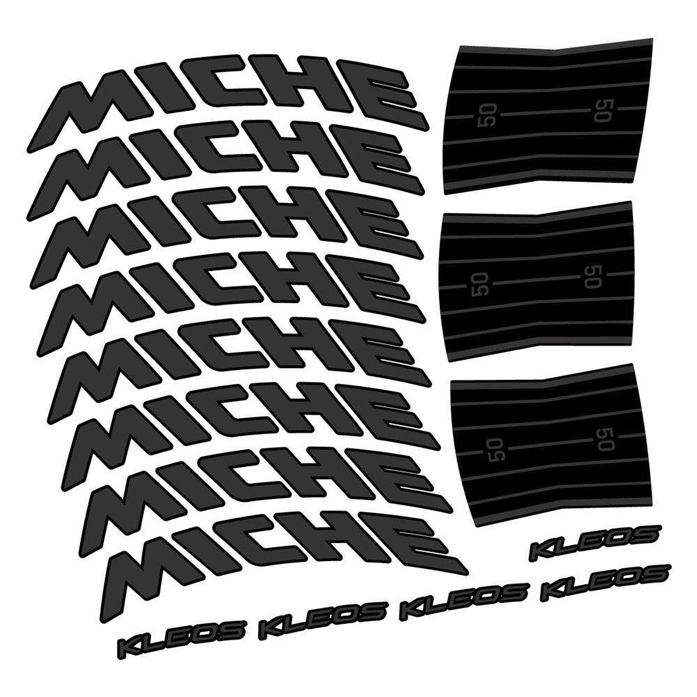 Stickers for Miche Kleos RD 50 Disc, Road Wheel vinyl decals - Very Dark Grey