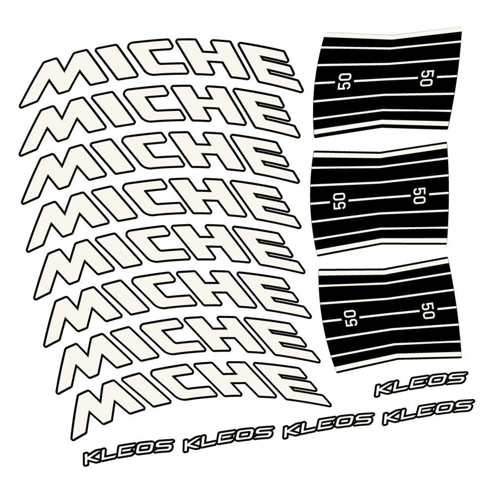 Stickers for Miche Kleos RD 50 Disc, Road Wheel vinyl decals - Bone White