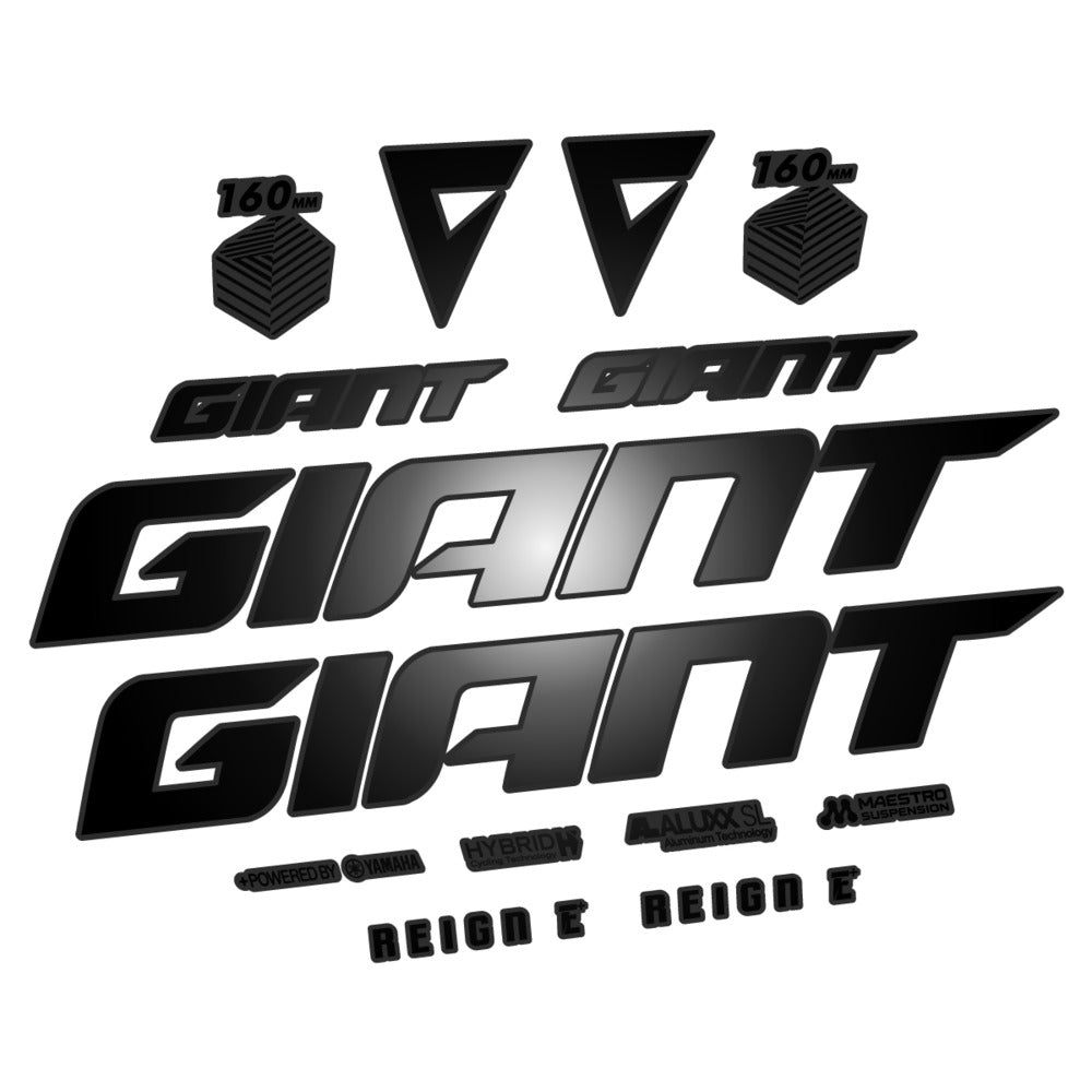 Stickers for Giant E-Bike Reign Advanced 2022-2023, Frame vinyl decals - Black