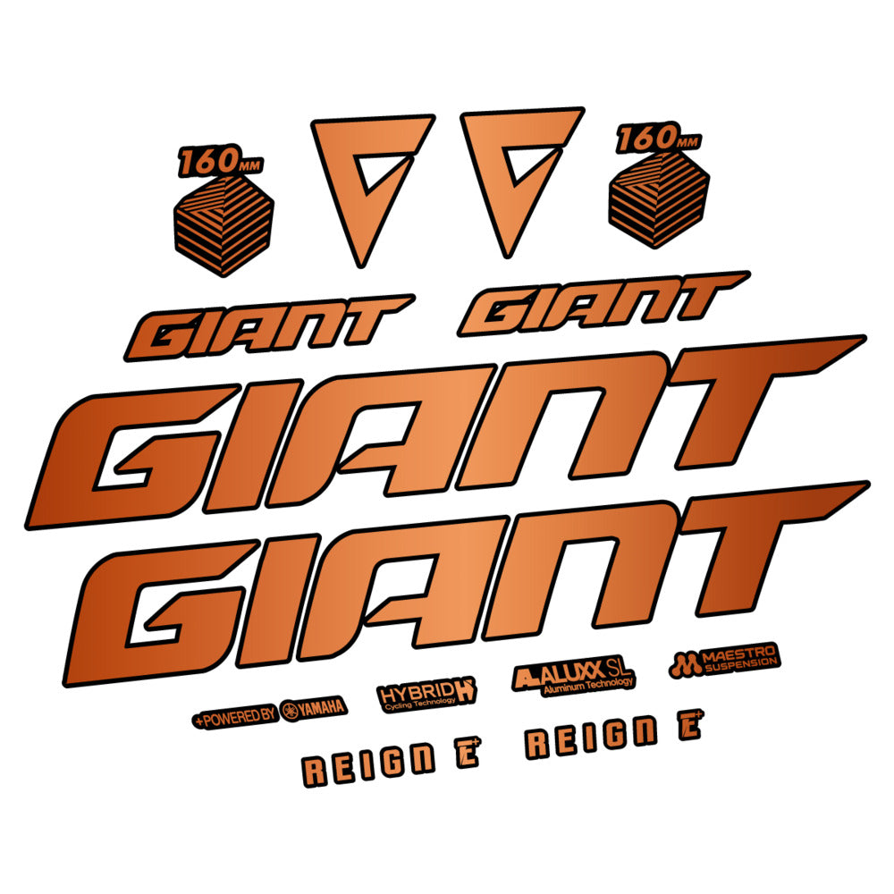 Stickers for Giant E-Bike Reign Advanced 2022-2023, Frame vinyl decals - Bronze