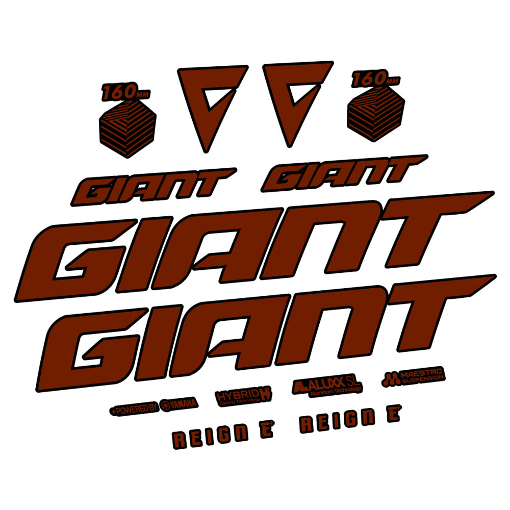 Stickers for Giant E-Bike Reign Advanced 2022-2023, Frame vinyl decals - Brown