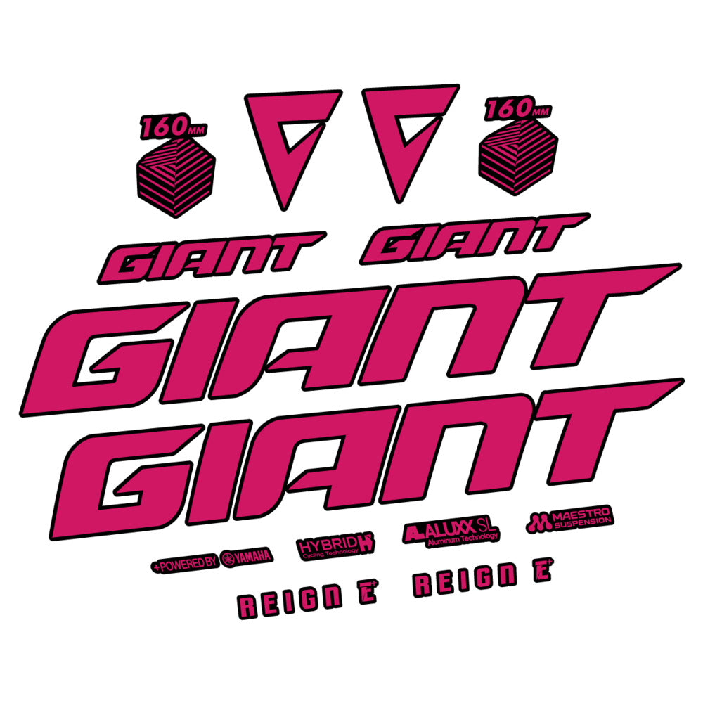 Stickers for Giant E-Bike Reign Advanced 2022-2023, Frame vinyl decals - Dark Pink