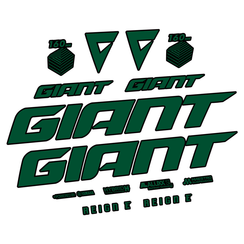 Stickers for Giant E-Bike Reign Advanced 2022-2023, Frame vinyl decals - Dark Green