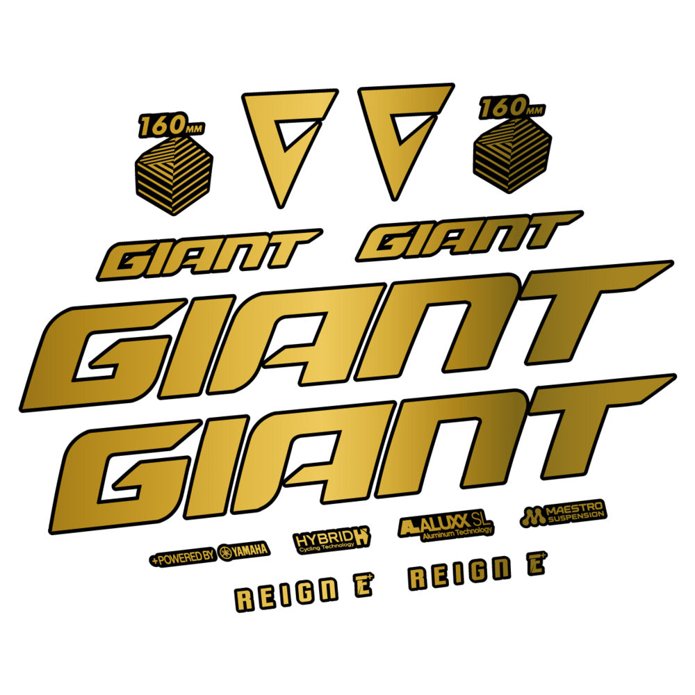 Stickers for Giant E-Bike Reign Advanced 2022-2023, Frame vinyl decals - Gold