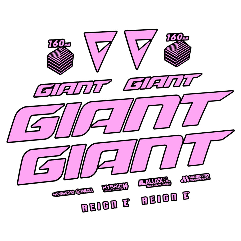 Stickers for Giant E-Bike Reign Advanced 2022-2023, Frame vinyl decals - Light Lilac