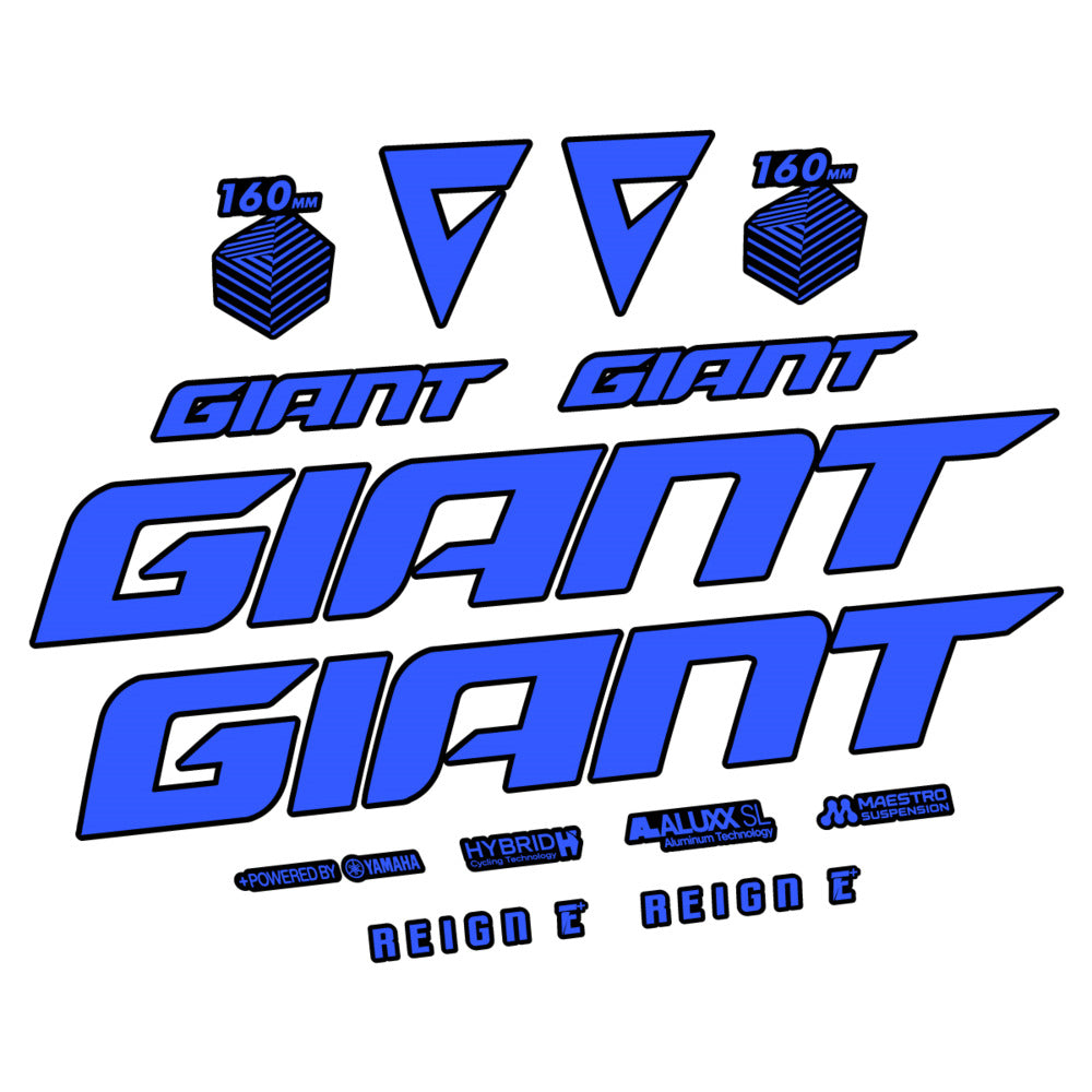 Stickers for Giant E-Bike Reign Advanced 2022-2023, Frame vinyl decals - Medium Blue
