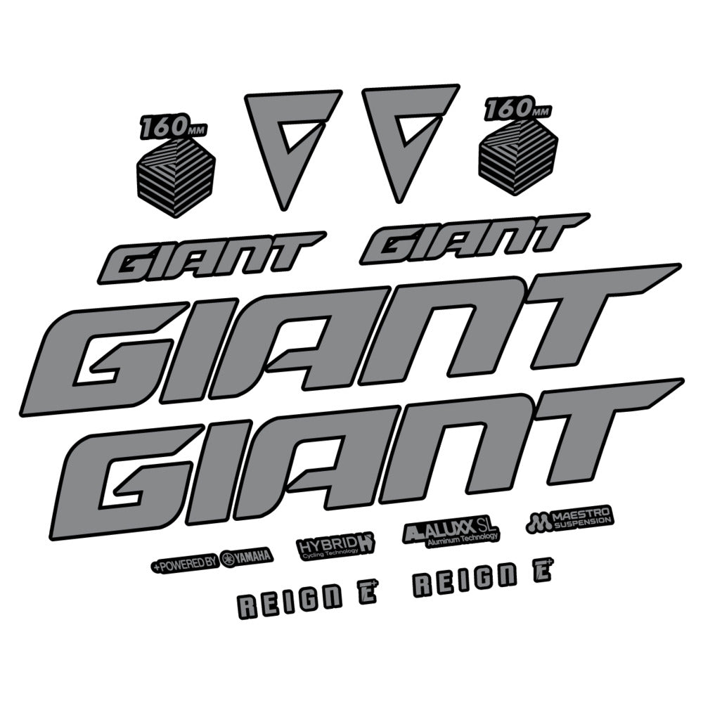 Stickers for Giant E-Bike Reign Advanced 2022-2023, Frame vinyl decals - Traffic Grey
