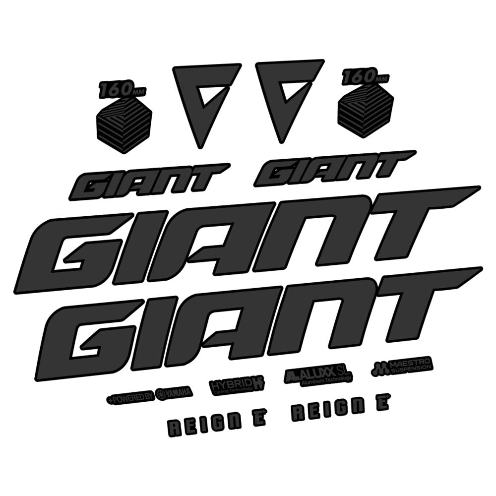Stickers for Giant E-Bike Reign Advanced 2022-2023, Frame vinyl decals - Very Dark Grey