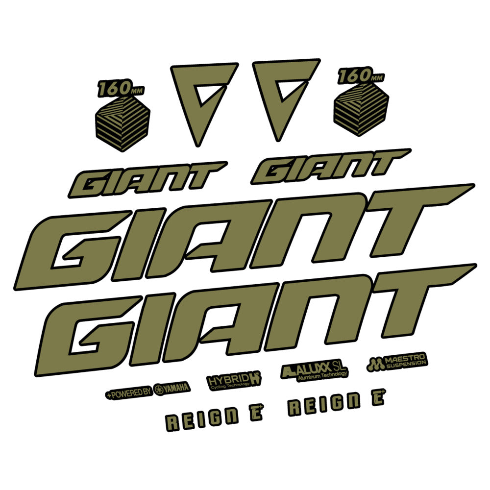Stickers for Giant E-Bike Reign Advanced 2022-2023, Frame vinyl decals - Khaki