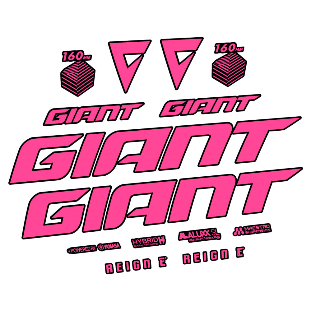 Stickers for Giant E-Bike Reign Advanced 2022-2023, Frame vinyl decals - Bubblegum Pink