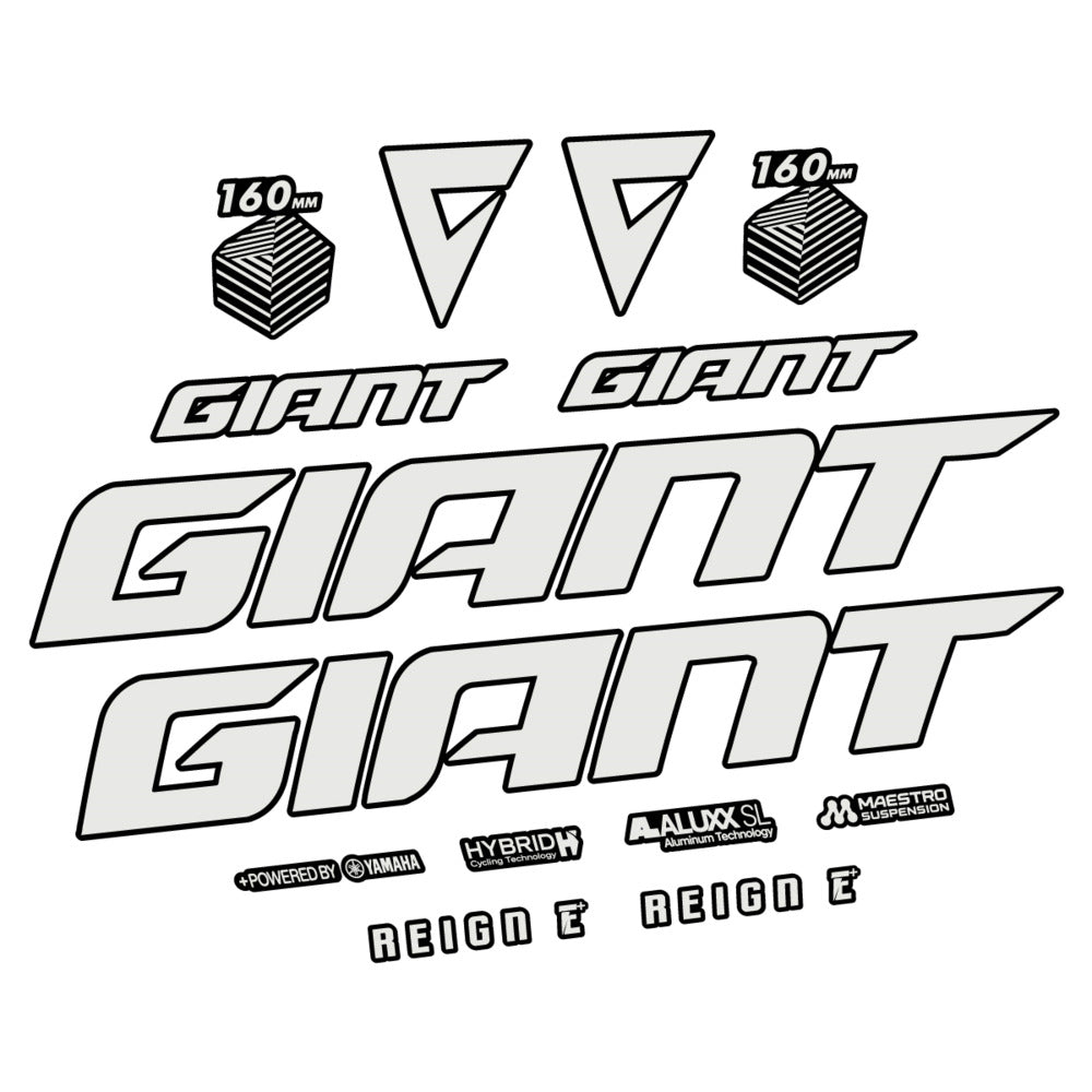 Stickers for Giant E-Bike Reign Advanced 2022-2023, Frame vinyl decals - Pearl Grey